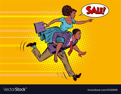 Wife Riding Husband Runs On Sale Royalty Free Vector Image