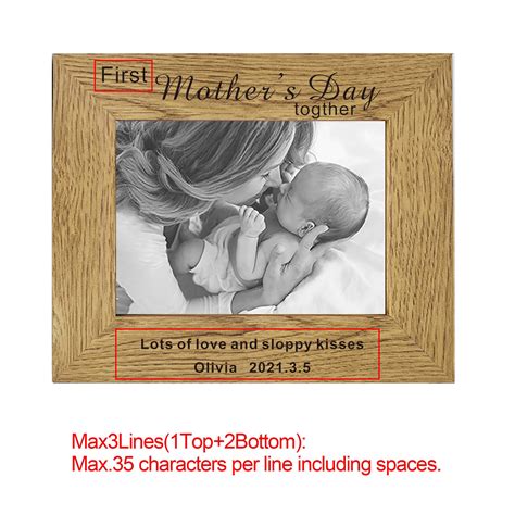 Personalised Engraved 5 X 7 Wood Photo Frame First Etsy