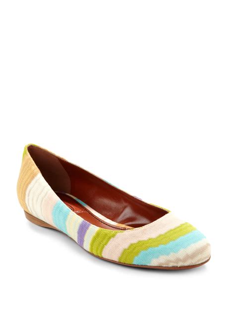 Missoni Striped Knit Ballet Flats In Multicolor Purple Multi Lyst