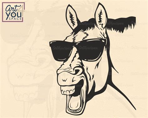 Horse Svg Funny Horse With Sunglasses Christmas Farm Animal Etsy