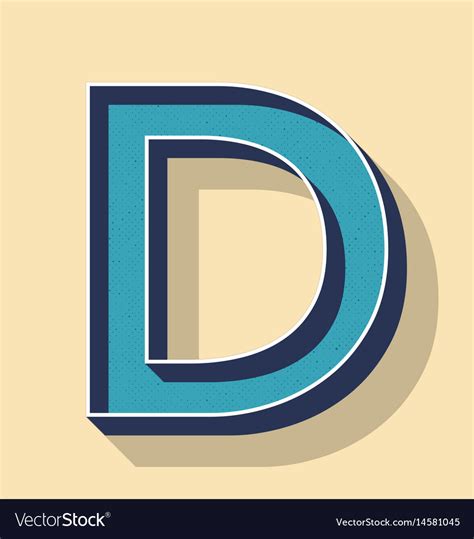Letter d retro text style fonts concept Royalty Free Vector