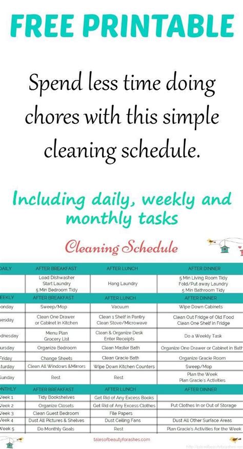Design a professional and customized look for your booking website. This simple cleaning schedule makes household chores a ...