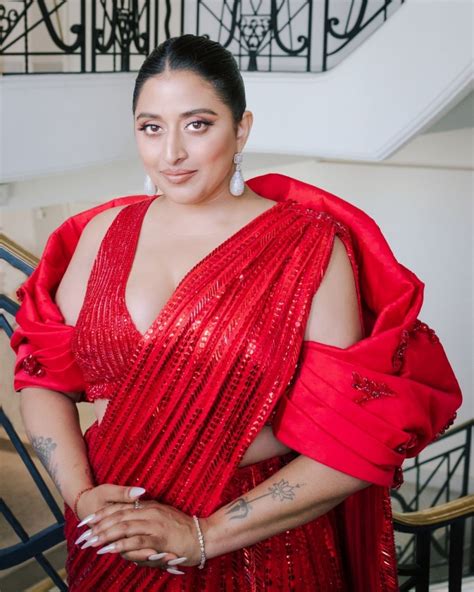 Raja Kumari Exudes Elegance Oomph At Cannes In Caped Outfit By Manish