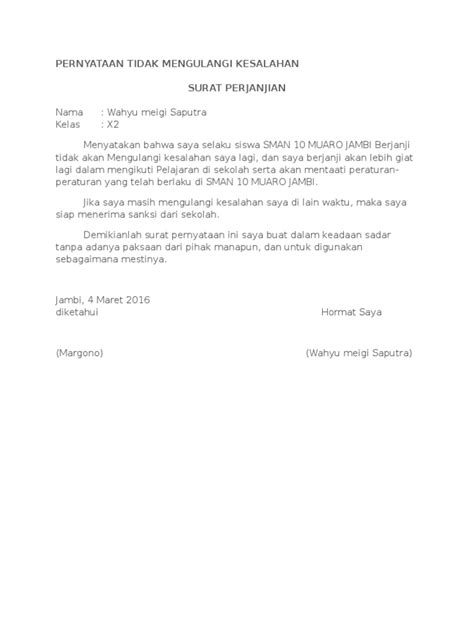 Bagi anda para karyawan yang bekerja di suatu instansi maupun perushaan, tentu sudah cukup mengenal dengan surat tugas resmi yang. Contoh Surat Pernyataan Bahwa Tidak Akan Mengulangi ...