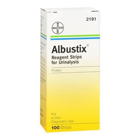Albustix Reagent Strips (Dip-and-Read Test For Protein in Urine), 100 ...