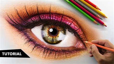 How To Draw Realistic Eye With Colored Pencils Tutorial For Beginners