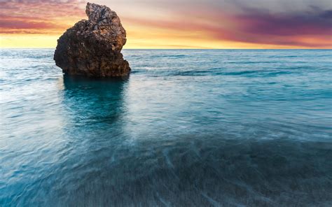 Hintergrundbilder Sonnenlicht Sonnenuntergang Meer Bucht Rock