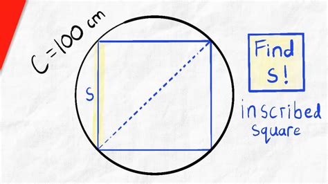 Find Side Of Square Inscribed In Circle From Circumference Geometry