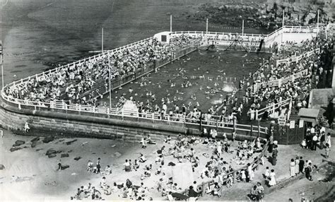 A Packed Tynemouth Outdoor Swimming And Bathing Pool In Its Hey Day During The 1960s Open Air
