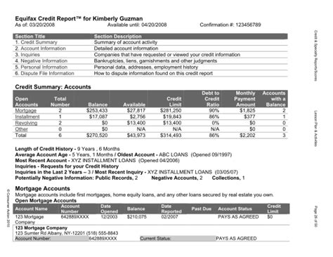 13 Sample Equifax Credit Report Free To Edit Download And Print Cocodoc