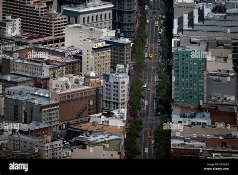 Aerial Photograph Market Street San Francisco California Usa Stock