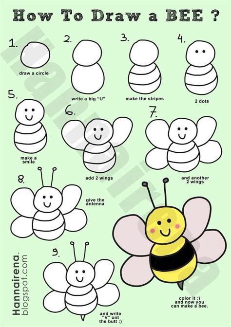 How To Draw A Bee Easy Step By Step Drawing Tutorial