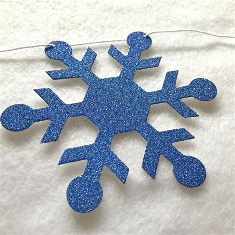 Blue Glitter Snowflake Garland 6 Ft Long Winter Party Etsy