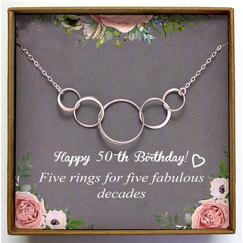 Birthday gifts are plentiful at gifts australia for women celebrating their 50th birthday. 50th Birthday Gifts for Women, Five Circle Necklace for ...