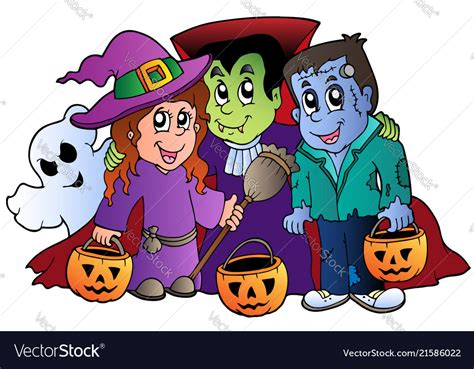 Halloween Trick Or Treat Characters Royalty Free Vector