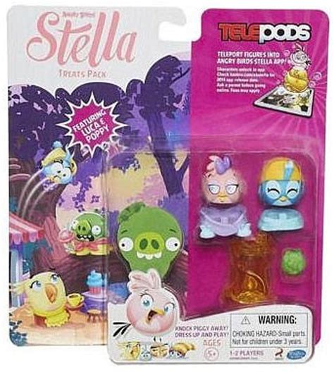 Angry Birds Stella Telepods Treats Exclusive Figure 2 Pack Luca Poppy
