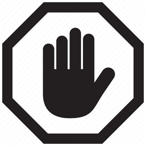 Black Stop Hand Sign