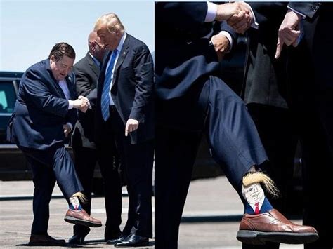 Us Official Greets Donald Trump By Wearing Socks Featuring The