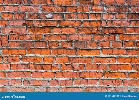 A Wall Of Ruined Red Bricks Stock Image Image Of Concrete Block