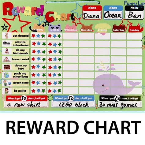 Reward Charts For Kids Reward Magnetic Sticker Educational Toys English