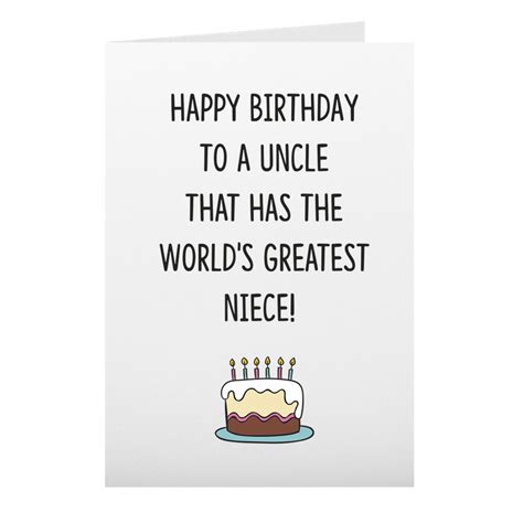 Happy Birthday Card For Uncle From Niece Uncle Funny Birthday Etsy