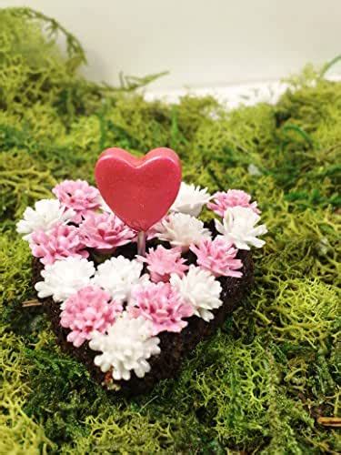 Miniature Heart Shaped Flower Bed Fairy Garden Dollhouse