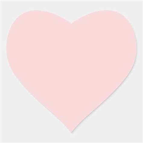 Blush Pink Solid Color Heart Sticker Zazzle