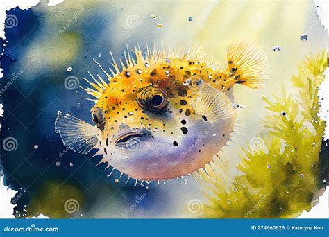 A Cute And Charming Puffer Fish With Its Distinctive Round Shape And