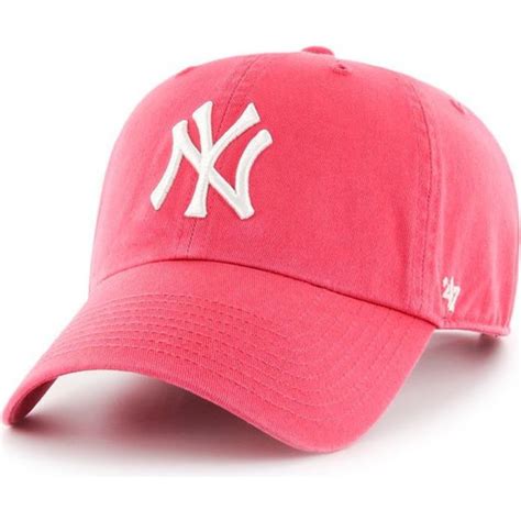 47 Brand Curved Brim New York Yankees Mlb Clean Up Bubblegum Pink Cap