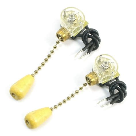 Unique Bargains 2 Pcs Ac125v 6a 2 Wired Ceiling Fan Light Pull Chain