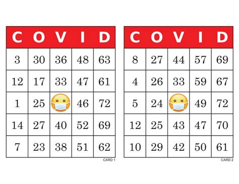 Bingo Cards 1000 Cards 2 Per Page Covid Bingo Immediate Etsy