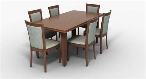 Dining Table Chairs 3D Model TurboSquid 1240138