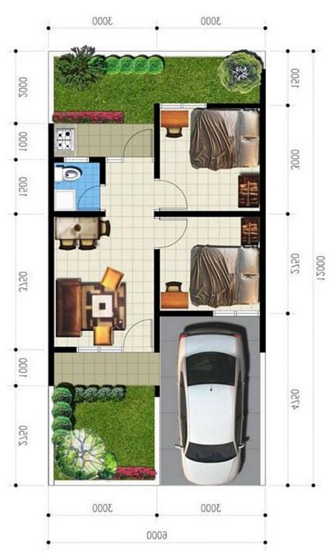 denah rumah type  desain minimalis   lantai