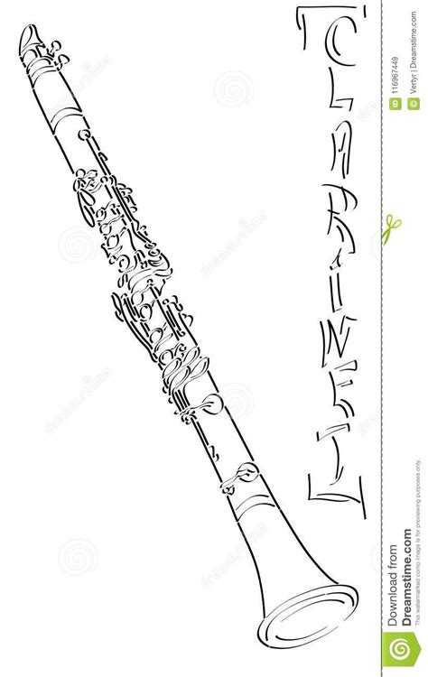 Vector Abstract Illustration Drawing Of Clarinet Stock Vector