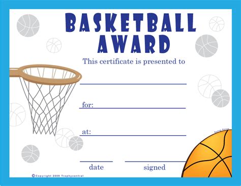 7 Best Images Of Free Printable Basketball Certificates Free