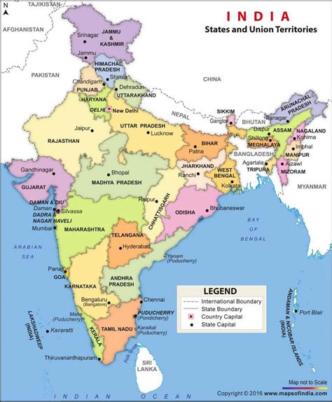 Índia Estados Políticos Mapa Mapa Político Da Índia Estados E