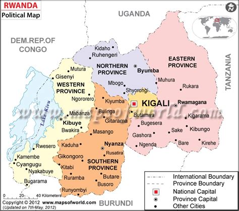 Political Map Of Rwanda Rwanda Provinces Map