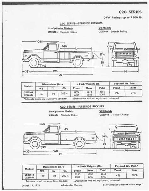 Silverado Chevy Truck Bed Dimensions Chart