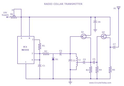 Radio Collar Transmitter Circuit With Ne 555 Ic How To Make A Radio Collar
