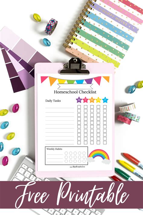 Homeschool Daily Checklist Free Printable 10 Designs Homeschool