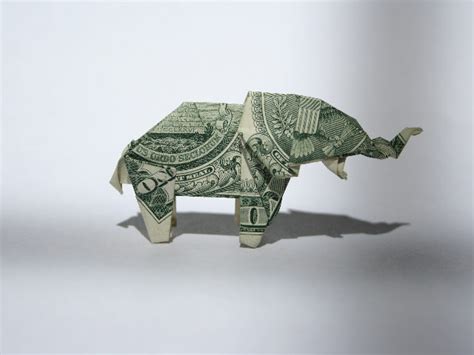 Dollar Bill Origami Elephant Embroidery And Origami