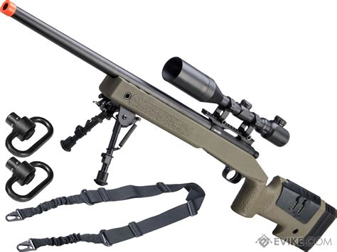 CYMA USMC M A Bolt Action Airsoft Sniper Rifle Package OD Green Scope Bipod Sling