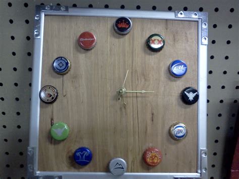 Beer Bottle Cap Clock Bottle Cap Crafts Diy Wall Clock Diy Wall