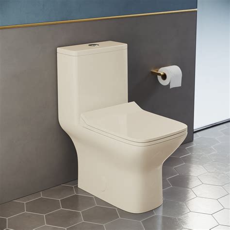 Carré One Piece Square Toilet Dual Flush 1116 Gpf In Bisque Swiss