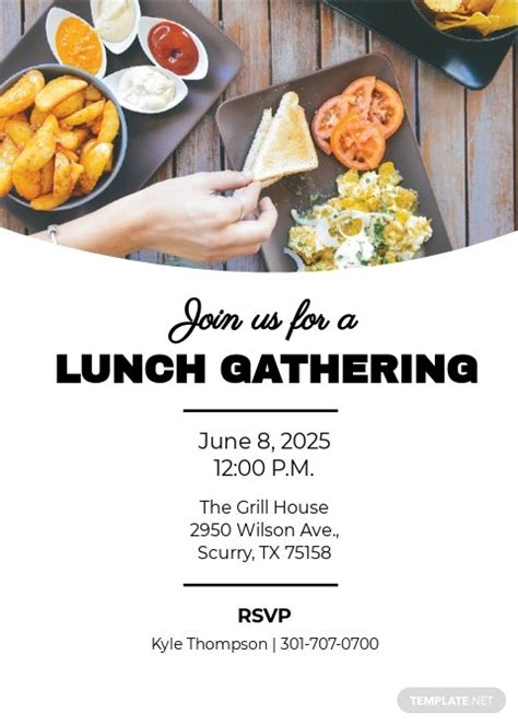 Lunch Invitation Card Template Free