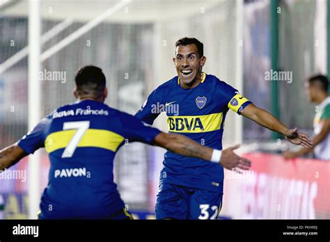 Carlos Tevez Celebrating A Goal With Boca Juniors Stock Photo Alamy