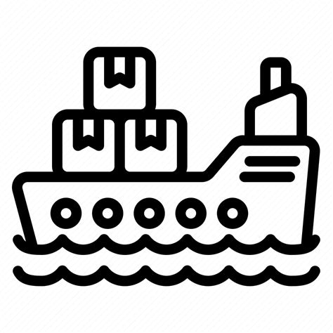 Cargo Ship Sea Transportation Delivery Package Shipping Icon