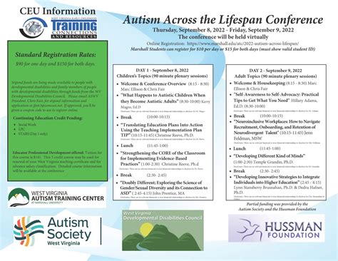 2022 Autism Across The Lifespan Conference Wv Autism Training Center