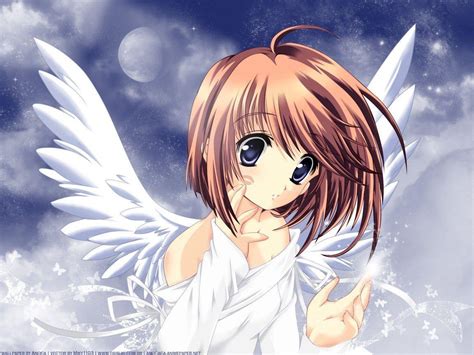 Anime angel wings long hair white dress art wallpaper. Anime Angels Wallpapers - Wallpaper Cave