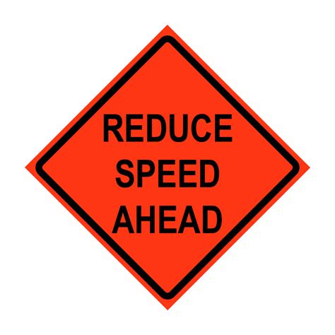 36 X 36 Roll Up Traffic Sign Reduce Speed Ahead Traffic Cones For